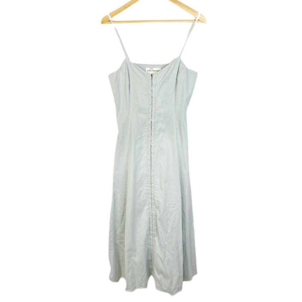 Mara Hoffman Womens Blue Spaghetti Strap Hook And Eye Robyn Dress Size 8 - Picture 2 of 8
